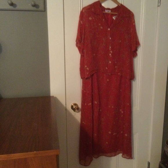 Coldwater Creek 100% Silk Two Piece Dress and Cover Set - Picture 2 of 10